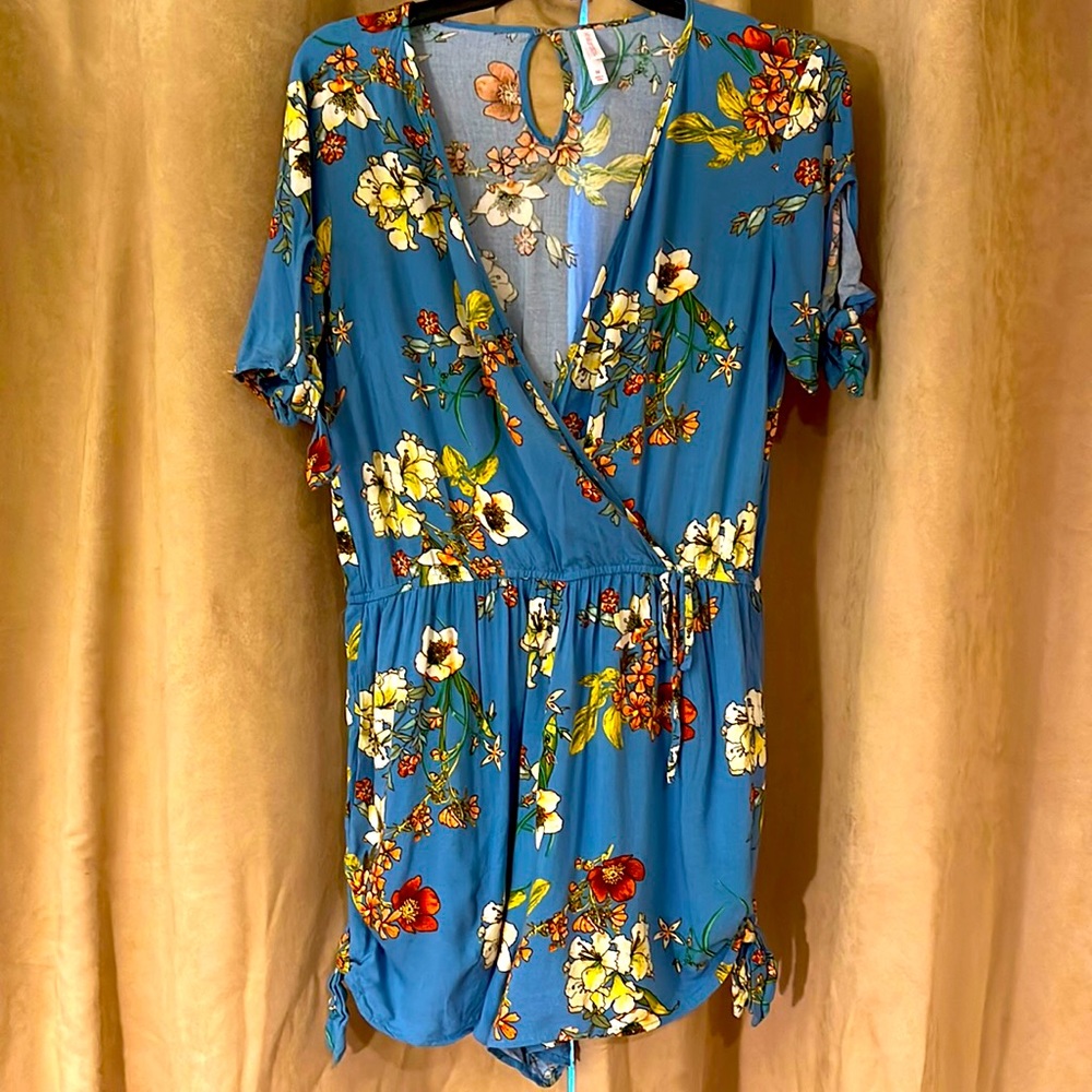 Blue Floral Romper